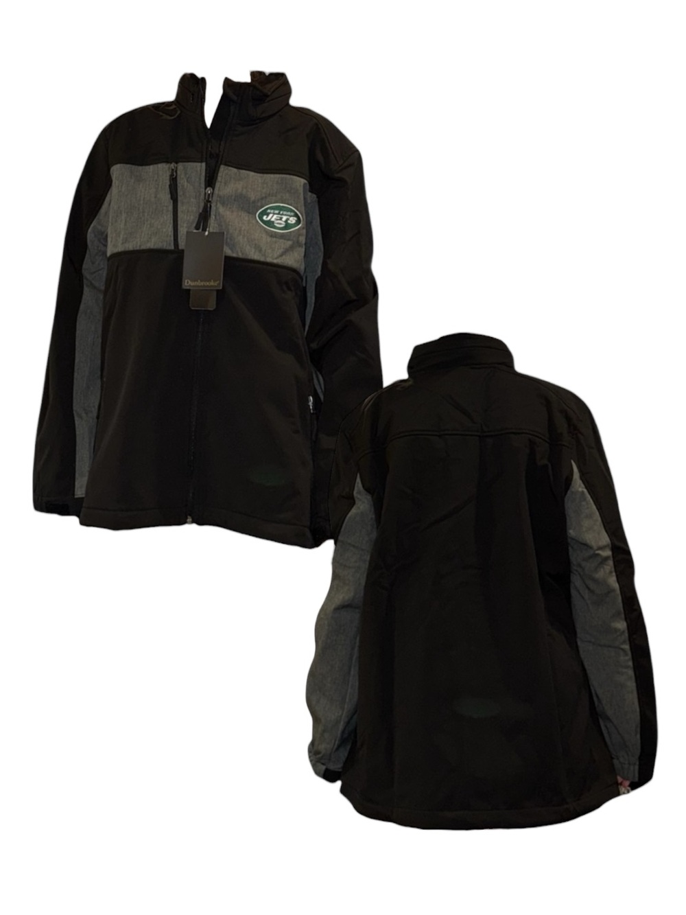 Dunbrooke Black and Gray New York Jets Women's Utility Jacket